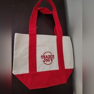 MINI SIZE Trader Joe's  Red and White Tote Bag